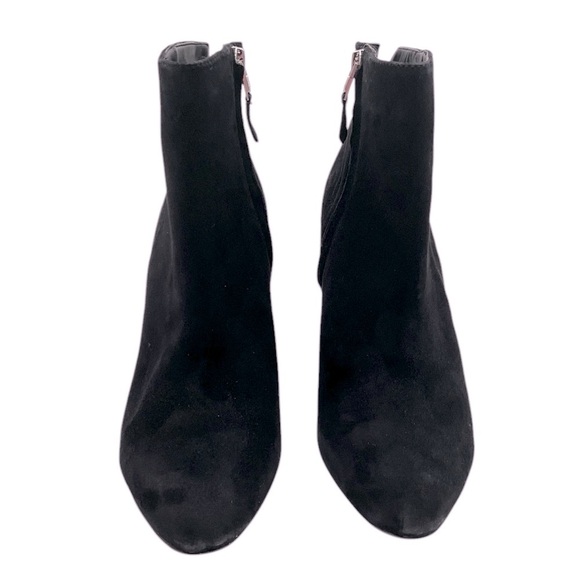 Sam Edelman black Wilson Boot Size 8.5 Wedge Heel Black Suede Bootie Almond Toe - Picture 3 of 11